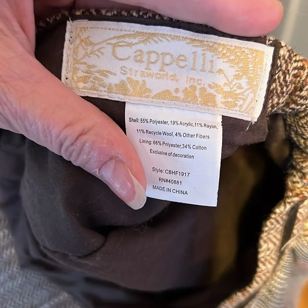 Vintage Wool Blend Cappelli Newsboy Cap Hat